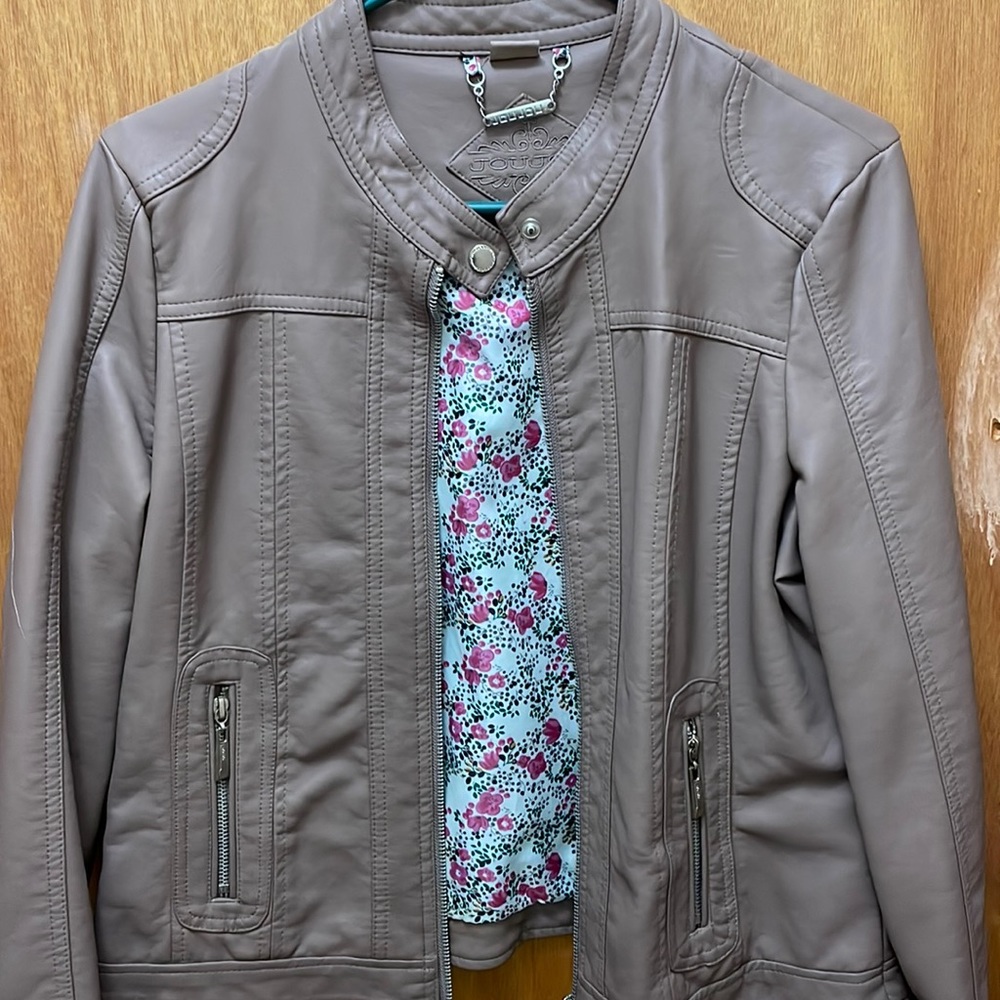 Taupe leather jacket, NWOT